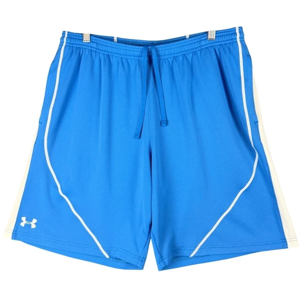 Under‎ Armour Men's XL Blue Mesh Athletic Basketball Shorts Loose Fit Summer